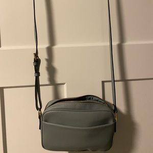 Silver grey faux leather purse